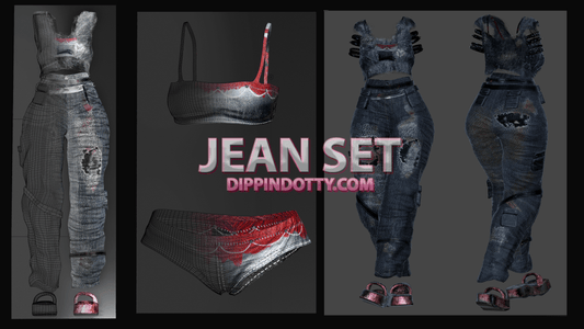 ╭┈ヾJean Set👖[Full Outfit Set] - DippinDotty