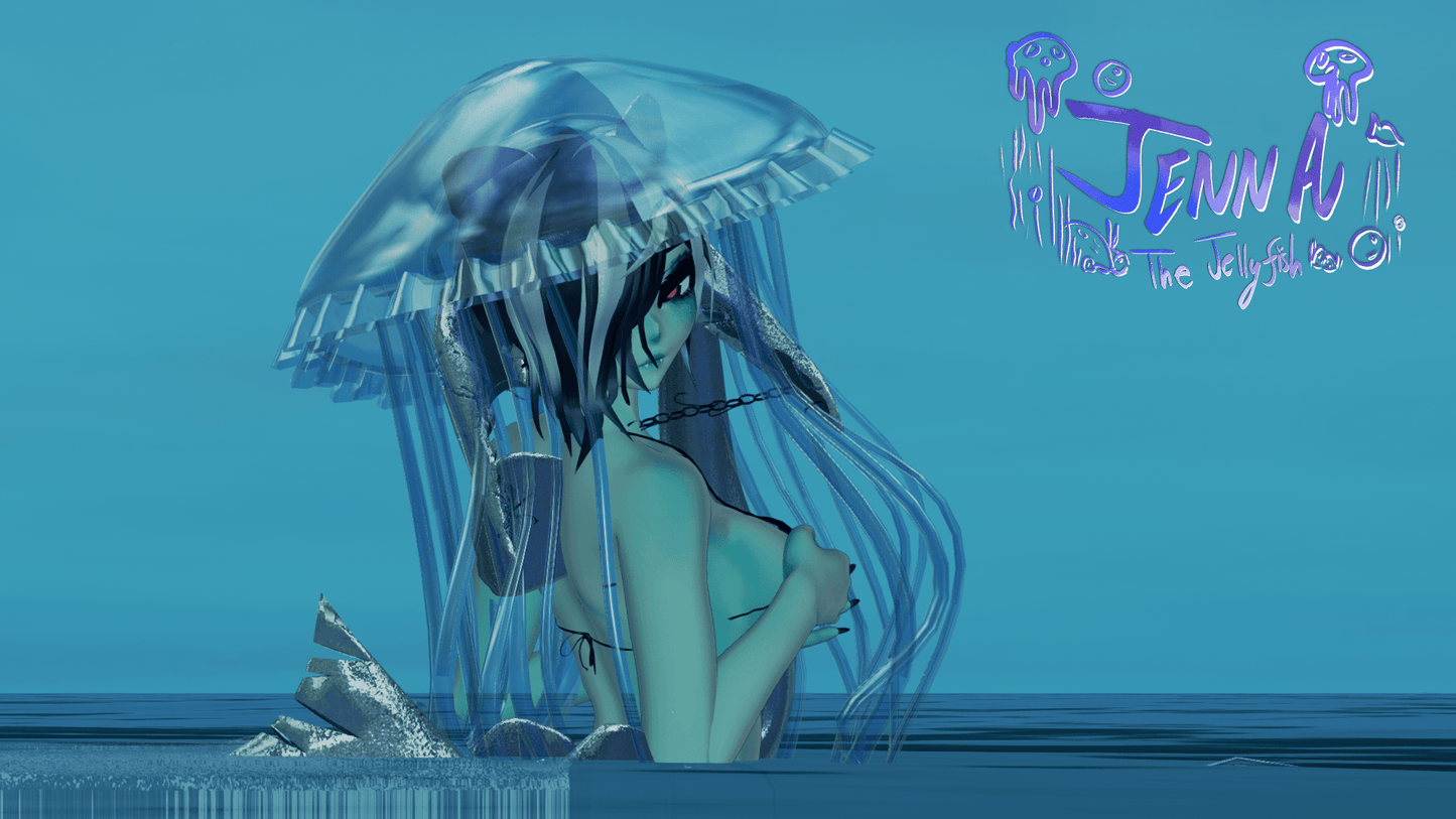 ╭┈ヾJenna, The Jellyfish 🪼 | GOGOLOCO | VRCFURY | SPS + TPS | PHYSBONES | Personal License Only | Face Tracking (VRCHAT) | PC + QUEST - DippinDotty