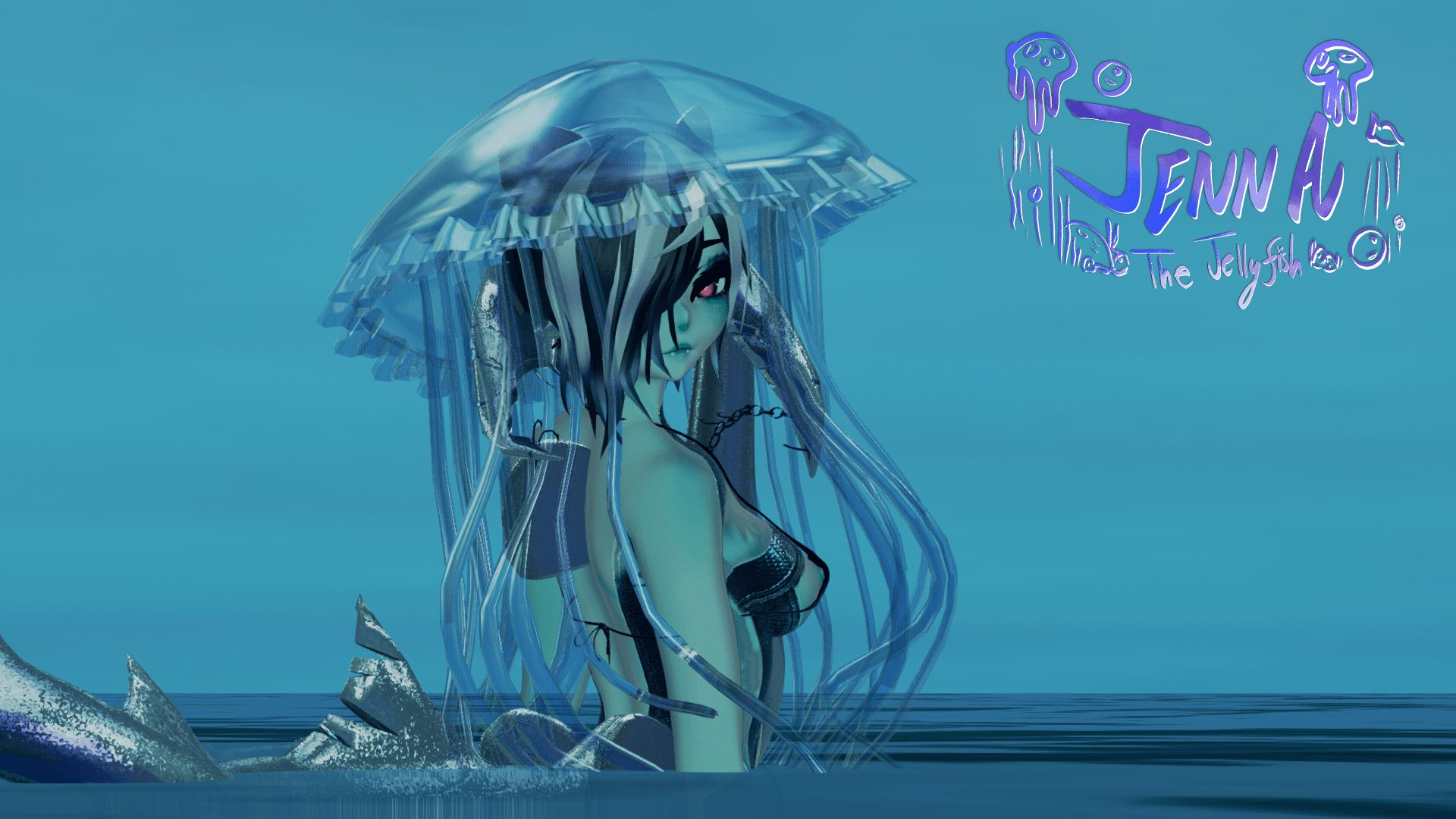 ╭┈ヾJenna, The Jellyfish 🪼 | GOGOLOCO | VRCFURY | SPS + TPS | PHYSBONES | Personal License Only | Face Tracking (VRCHAT) | PC + QUEST - DippinDotty