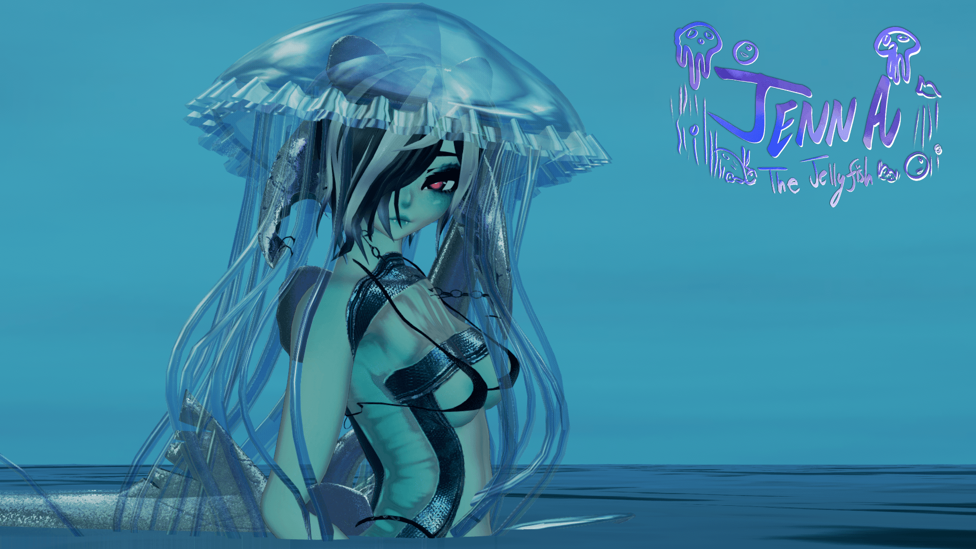 ╭┈ヾJenna, The Jellyfish 🪼 | GOGOLOCO | VRCFURY | SPS + TPS | PHYSBONES | Personal License Only | Face Tracking (VRCHAT) | PC + QUEST - DippinDotty