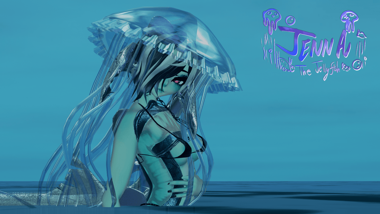 ╭┈ヾJenna, The Jellyfish 🪼 | GOGOLOCO | VRCFURY | SPS + TPS | PHYSBONES | Personal License Only | Face Tracking (VRCHAT) | PC + QUEST - DippinDotty