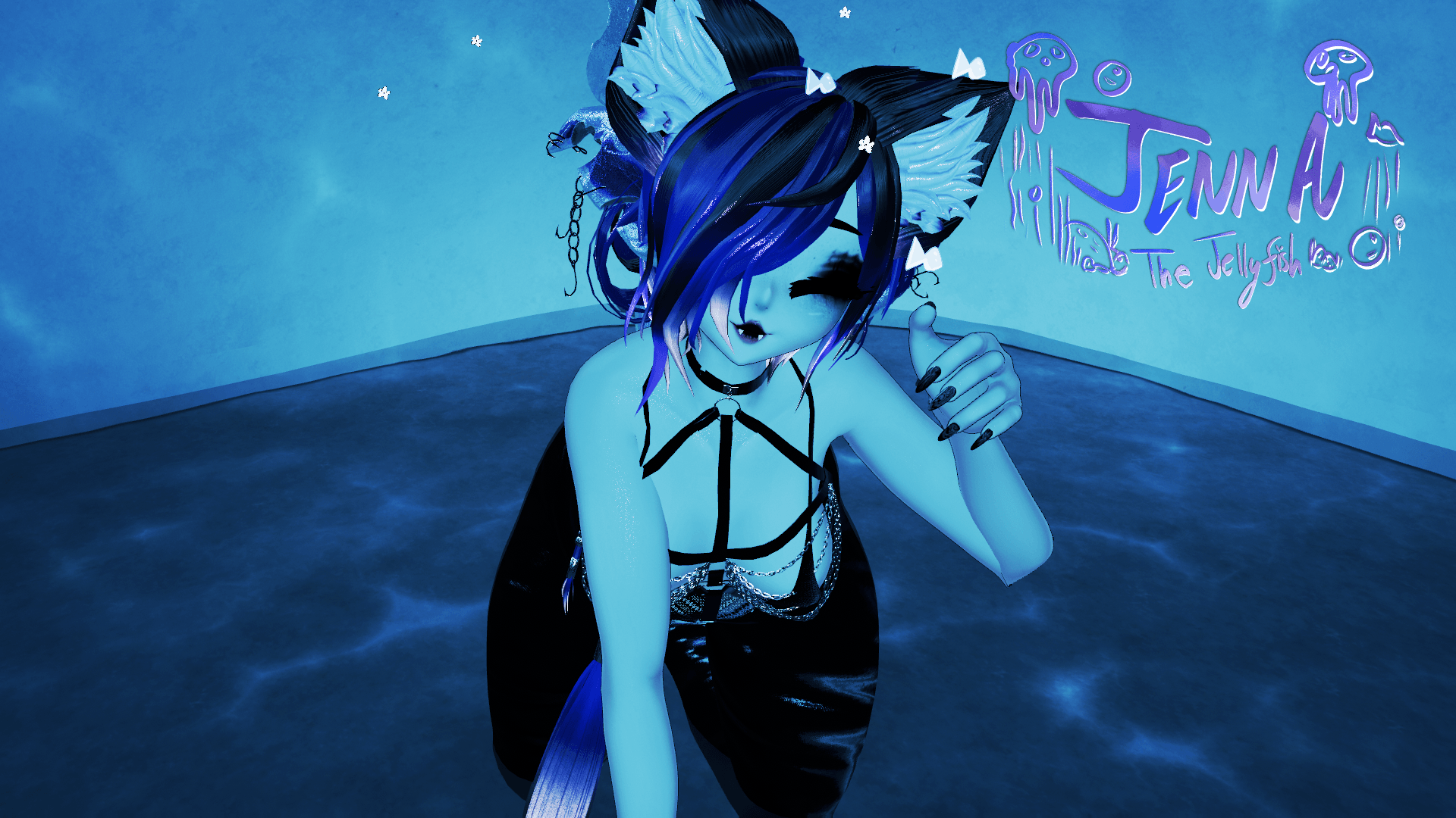 ╭┈ヾJenna, The Jellyfish 🪼 | GOGOLOCO | VRCFURY | SPS + TPS | PHYSBONES | Personal License Only | Face Tracking (VRCHAT) | PC + QUEST - DippinDotty