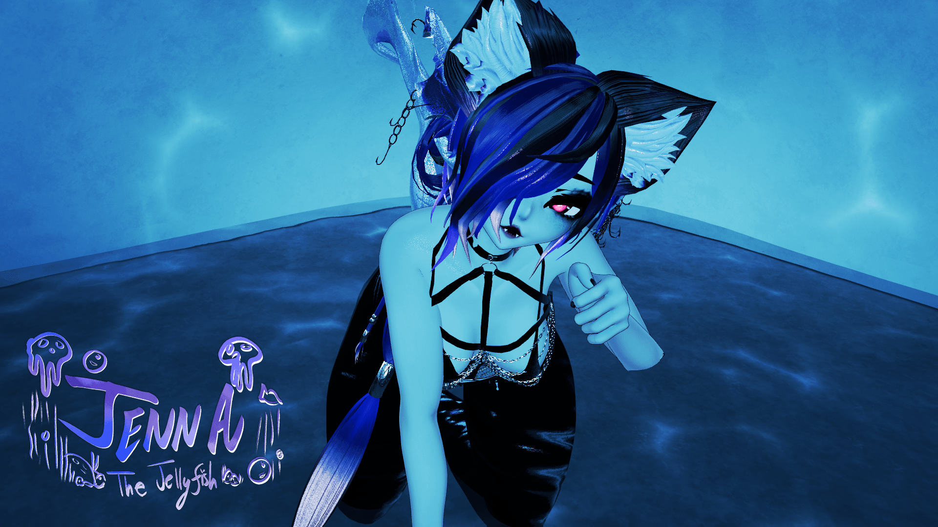 ╭┈ヾJenna, The Jellyfish 🪼 | GOGOLOCO | VRCFURY | SPS + TPS | PHYSBONES | Personal License Only | Face Tracking (VRCHAT) | PC + QUEST - DippinDotty