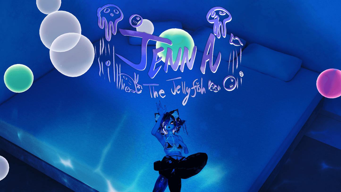 ╭┈ヾJenna, The Jellyfish 🪼 | GOGOLOCO | VRCFURY | SPS + TPS | PHYSBONES | Personal License Only | Face Tracking (VRCHAT) | PC + QUEST - DippinDotty