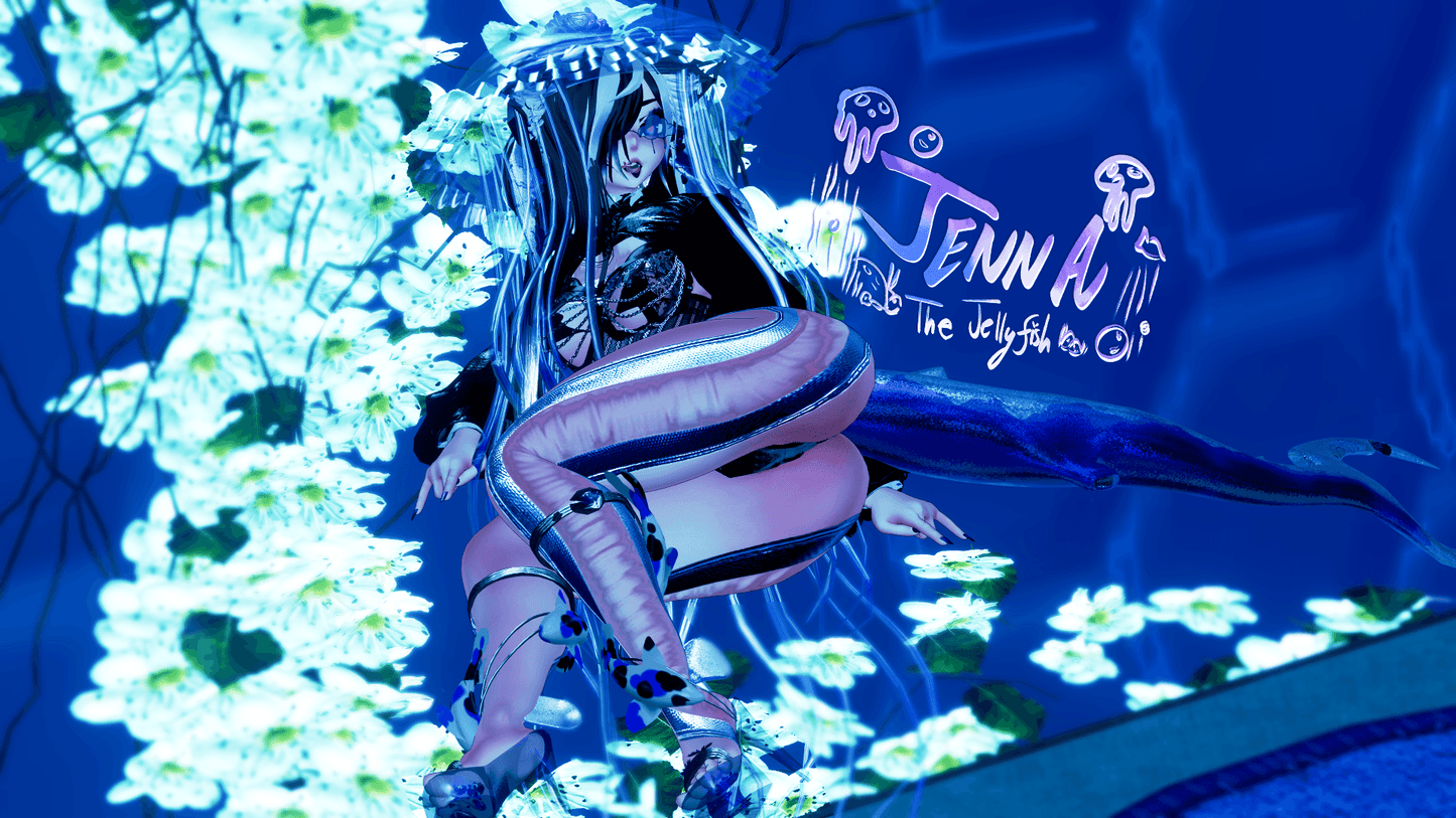 ╭┈ヾJenna, The Jellyfish 🪼 | GOGOLOCO | VRCFURY | SPS + TPS | PHYSBONES | Personal License Only | Face Tracking (VRCHAT) | PC + QUEST - DippinDotty